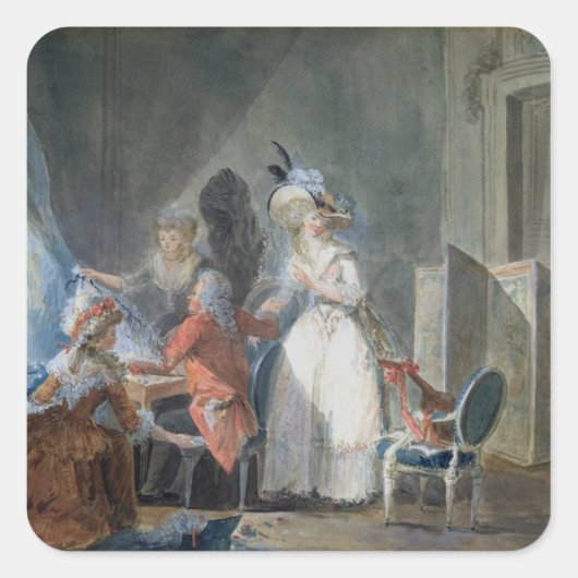 De verkoper van de Mode Vierkante Sticker (Voorkant)