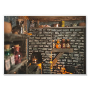 De verlaten Keukendruk - Verlaten Miniatuur Foto Afdruk