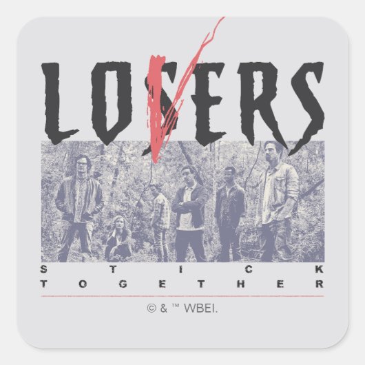 De verliezers blijven bij elkaar vierkante sticker (Voorkant)