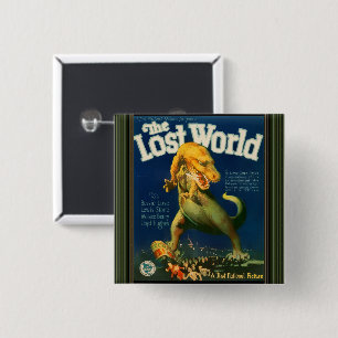 De verloren wereld-knop vierkante button 5,1 cm
