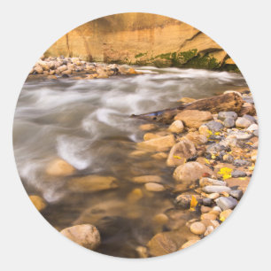 De vernauwing van de Virgin River in de herfst 4 Ronde Sticker