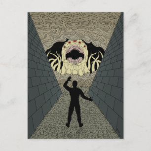 De Vernietiger Komt Weirde Horror Kunst Briefkaart