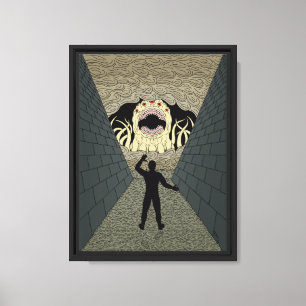 De Vernietiger Komt Weirde Horror Kunst Canvas Afdruk