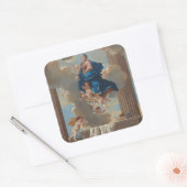 De veronderstelling van de maagd vierkante sticker (Envelop)