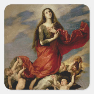De veronderstelling van Mary Magdalene, 1636 Vierkante Sticker