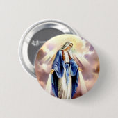 De veronderstelling van Mary Ronde Button 5,7 Cm (Voorkant /achterkant)