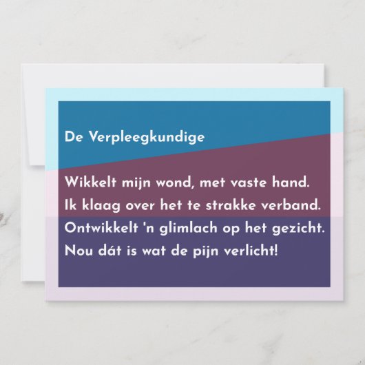De Verpleegkundige Bedankkaart (Voorkant)