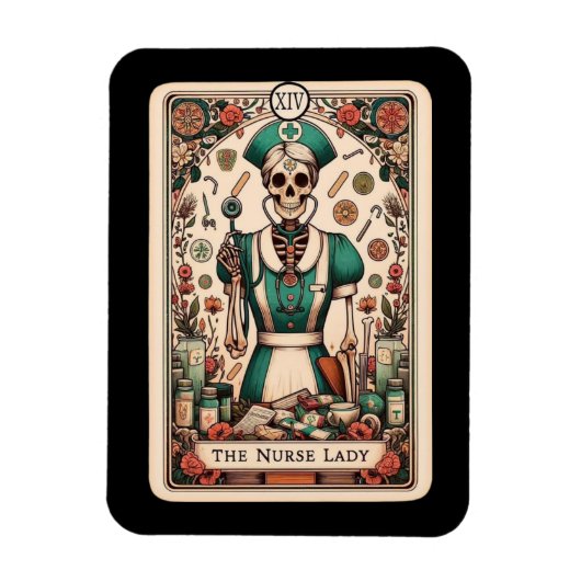 De Verpleegster Lady Tarot Kaart Magnet Magneet (Verticaal)
