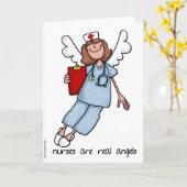 de verpleegsters zijn echte engelen kaart (Gele Bloem)