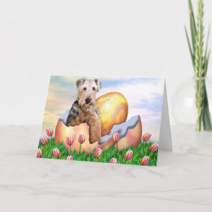 De Verrassing van Airedale Terrier Pasen Feestdagen Kaart