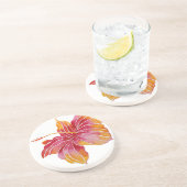 De Verre En Grès Hawaiian Hibiscus Flower Sandstone Drink Dessous d (Côté)