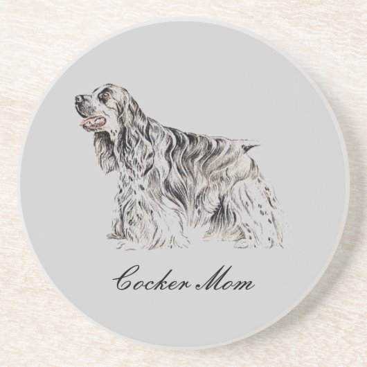 De Verre En Grès Maman, American Cocker Spaniel Sandstone Dessous d (Devant)