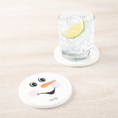 De Verre En Grès Moderne Cute Custom Smiling Snowman visage Dessous (Côté)