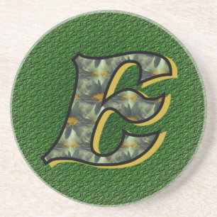 De Verre En Grès Monogramme Initial E Black Daisies Boire Dessous d