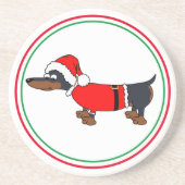 De Verre En Grès Père Noël Dachshund Chien Sandstone Dragon Dessous (Devant)