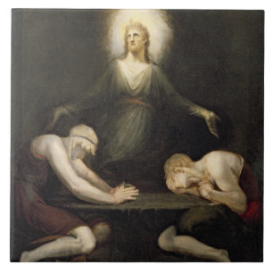 De verschijning van Christus in Emmaus, 1792 (olie Tegeltje