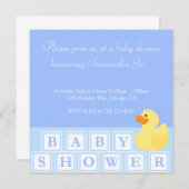 De Verticaal van de Eend van het baby shower Kaart (Voorkant / Achterkant)