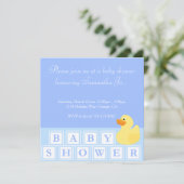 De Verticaal van de Eend van het baby shower Kaart (Staand voorkant)