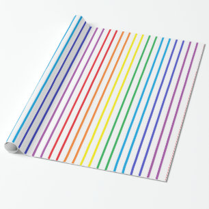 De verticale Geschetste Strepen van de Regenboog Cadeaupapier