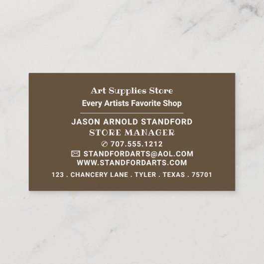 De vertoning van Edvard Munch, de kunstwinkel Visitekaartje (Achterkant)