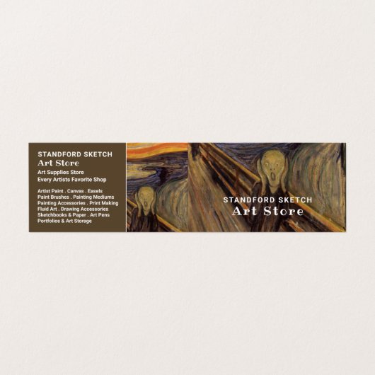 De vertoning van Edvard Munch, de kunstwinkel Visitekaartjes (Buitenkant ongevouwen)