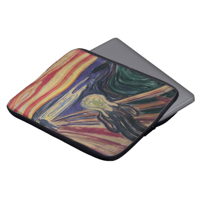 De vertoning van Edvard Munch,  expressionisme Laptop Sleeve (Voorkant top)