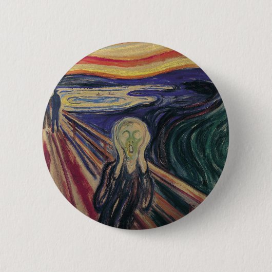 De vertoning van Edvard Munch,  expressionisme Ronde Button 5,7 Cm (Voorkant)