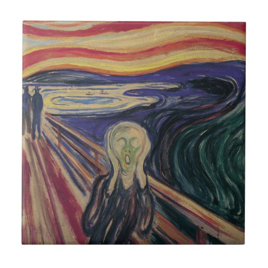 De vertoning van Edvard Munch,  expressionisme Tegeltje (Voorkant)