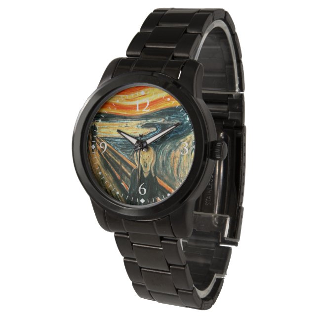 De vertoning van Edvard Munch Horloge (Gekanteld)