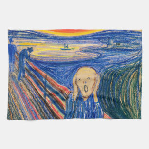 De vertoning van Edvard Munch (in pastel) Moderne Theedoek