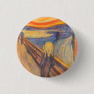 De vertoning van Edvard Munch Ronde Button 3,2 Cm