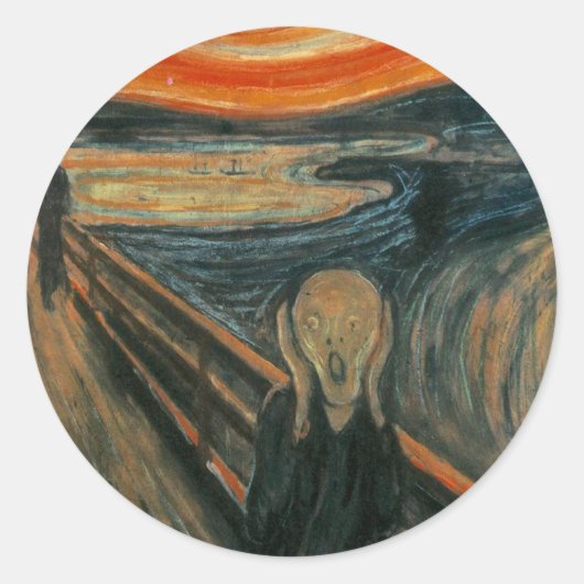 De vertoning van Edvard Munch Ronde Sticker (Voorkant)