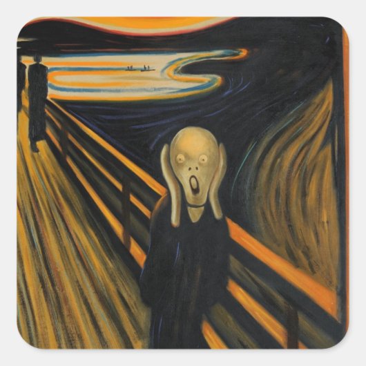 De vertoning van Edvard Munch Vierkante Sticker (Voorkant)