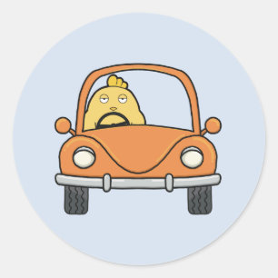 De verveelde bestuurder ronde sticker