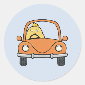 De verveelde bestuurder ronde sticker