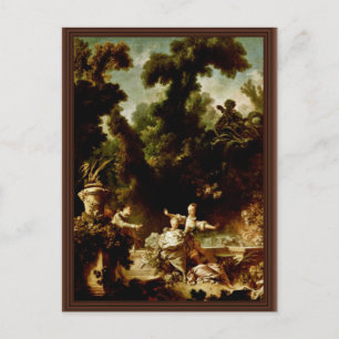 De vervolging" door Fragonard Jean-Honoré (beste v Briefkaart