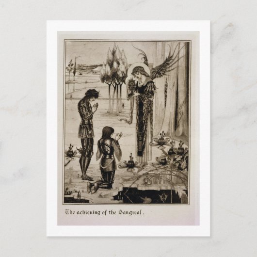 De verwezenlijking van de Sangreal van Le Morte d' Briefkaart (Voorkant)