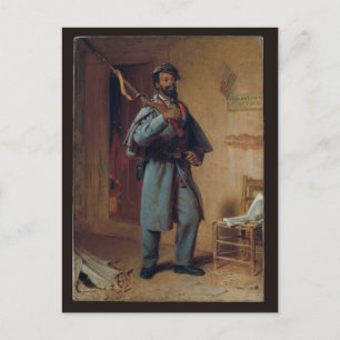 De veteraan, het hout - de burgeroorlog in Afrika  Briefkaart