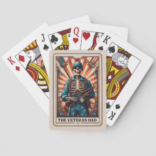 De veteraan vader Funny Fathers Day Skeleton Pokerkaarten