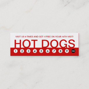de vette klantenloyaliteit van HOT DOGS Klantenkaartje