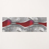 De vette metallische 3D Red Grey textuur Yogamat (Voorkant (horizontaal))