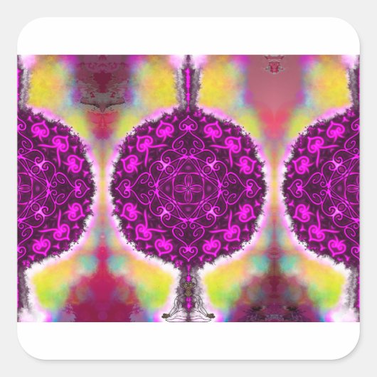 De vibratie van het licht vierkante sticker (Voorkant)