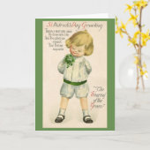 De Victoriaans Ierse St. Patrick van de Jongen Kaart (Gele Bloem)