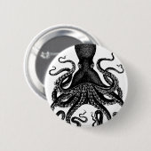 De Victoriaans octopus Ronde Button 5,7 Cm (Voorkant /achterkant)