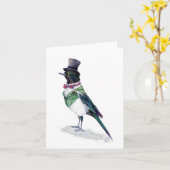 De Victoriaans Vogel van de Ekster Kaart (Gele Bloem)