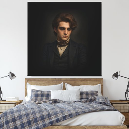 De Victoriaanse Man Canvas Afdruk (Insitu (Slaapkamer))
