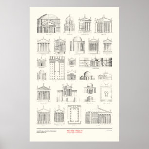 De vier boeken van architectuur - Oude tempels Poster