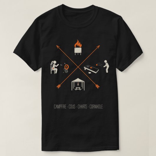 De vier C's van Camping T-shirt (Design voorkant)