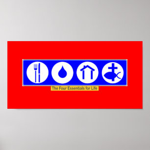 De vier essentie van het leven poster