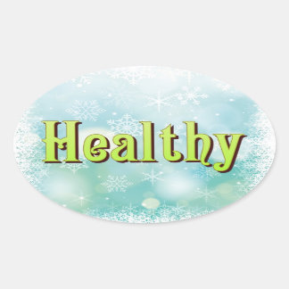 De vier grote Mantra's: Happy Healthy Wise Wealthy Ovale Sticker